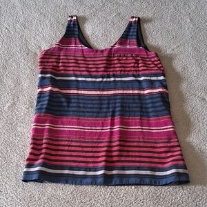 Joie Vibrant Striped Tank Top 100% Silk